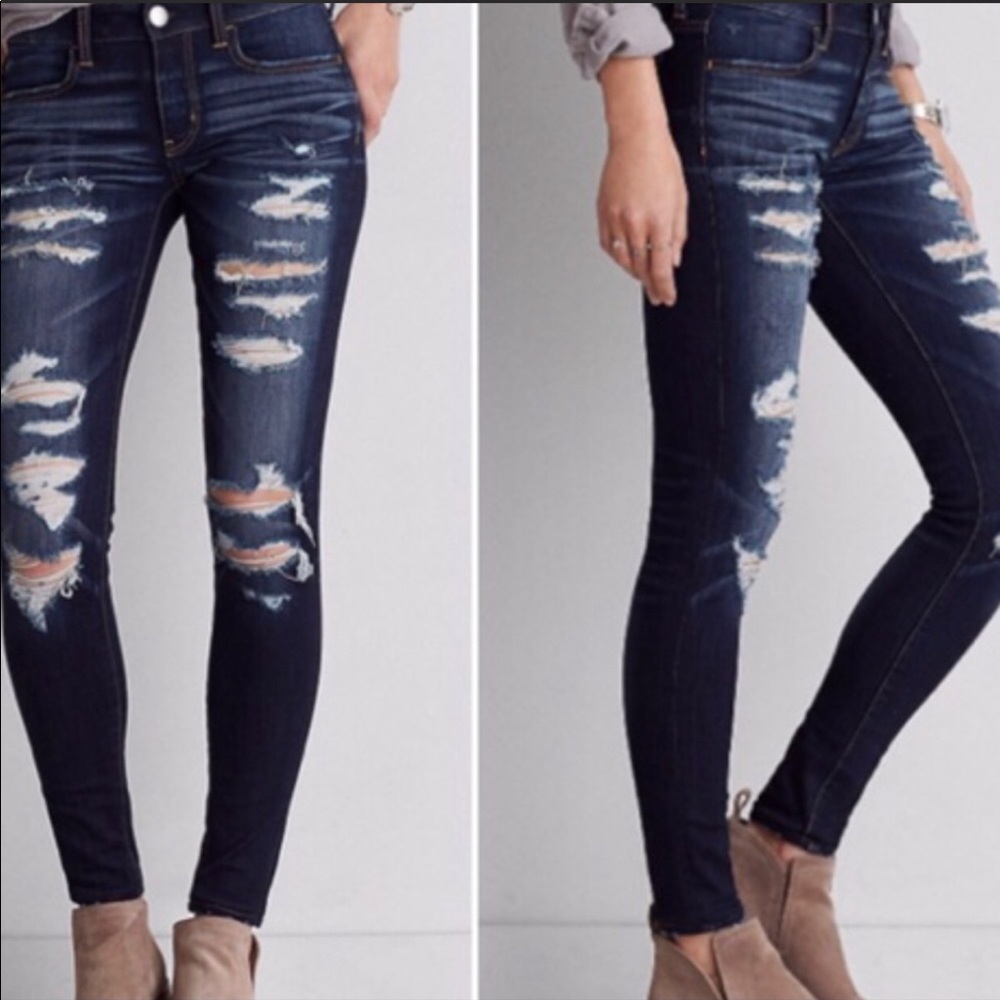 American Eagle Power Fit 360 Distressed Jeggings